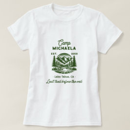 Camiseta Acampamento de Solteira Última Trilha Antes do Véu