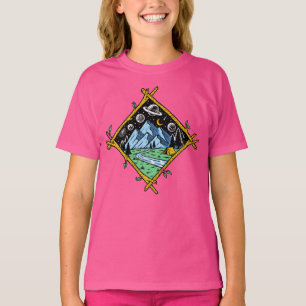 Camiseta Acampamento de Tenda de Córrego de Montanha Noite
