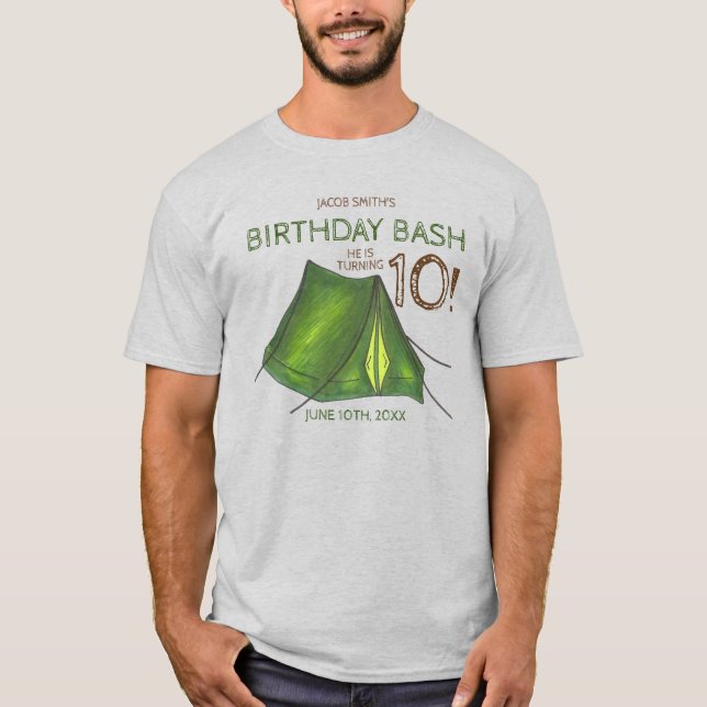 Camiseta Acampamento de Tenda do Campo de Bash festa de ani (Frente)