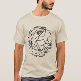 Camiseta Acampamento de Tenda na Montanha