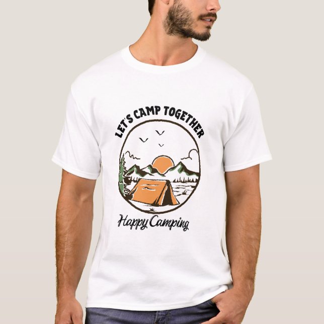 Camiseta Acampamento de vamos, Campanha Feliz (Frente)
