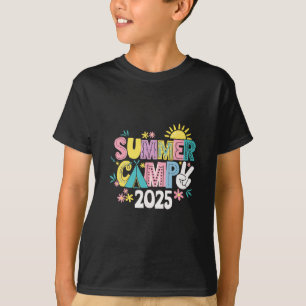 Camiseta Acampamento de Verão Divertido 2025 Roupas de Féri