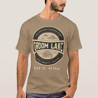 Camiseta Acampamento de Verão Groom Lake Wilderness Área Di