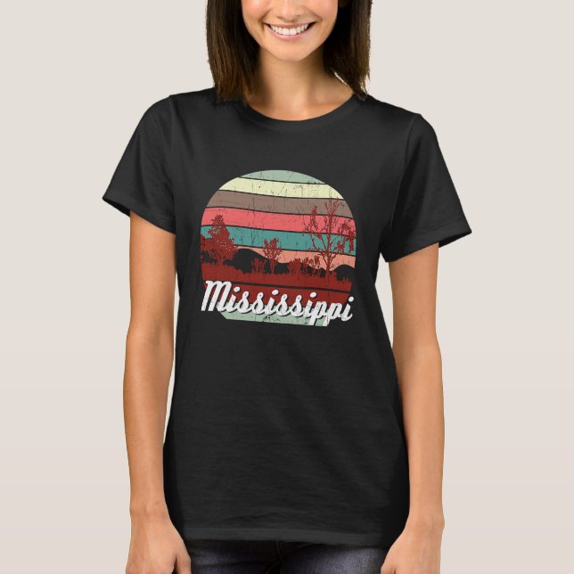 Camiseta Acampamento de Viagem do Mississippi com Distressã (Frente)