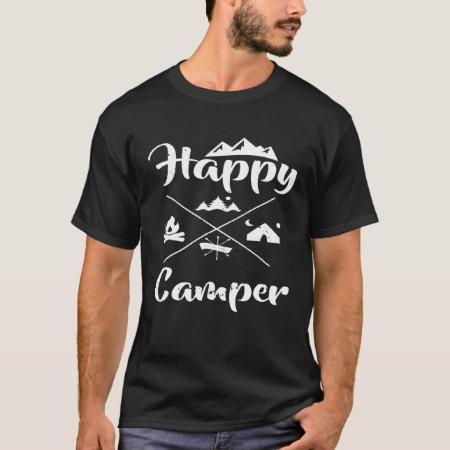 Camiseta Acampamento do Lover Engraçado Roupa do Camper Fel (Frente)