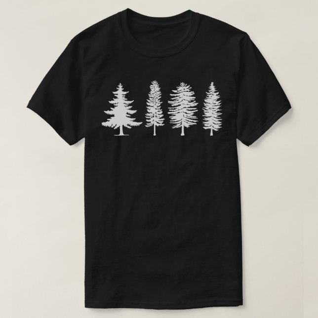 Camiseta Acampamento do trevo natural das árvores verdes ca (Frente do Design)