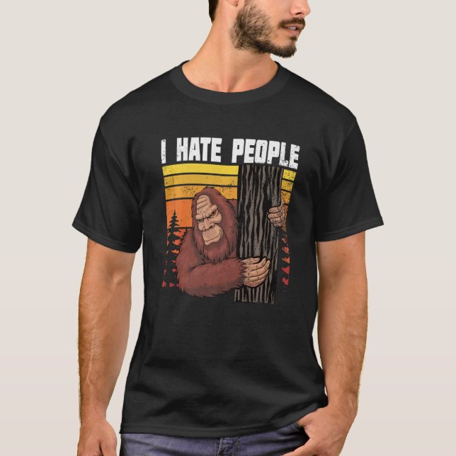 Camiseta Acampamento e caminhada I Retro Pé Grande Odeio Pe (Frente)