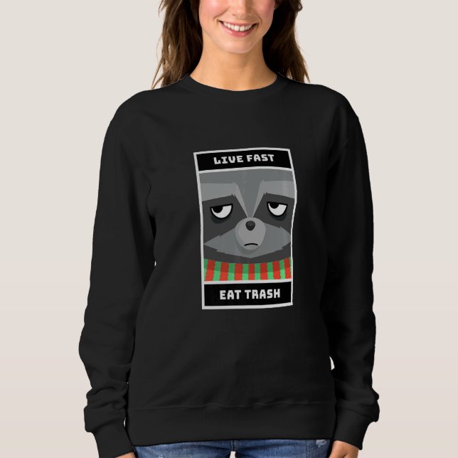 Camiseta Acampamento E Campos De Trash Raccoon E Coma Rápid (Frente)