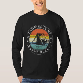 Camiseta Acampamento É Meu Local Mais Feliz Companheiro De 