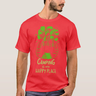Camiseta Acampamento É Meu Lugar Feliz