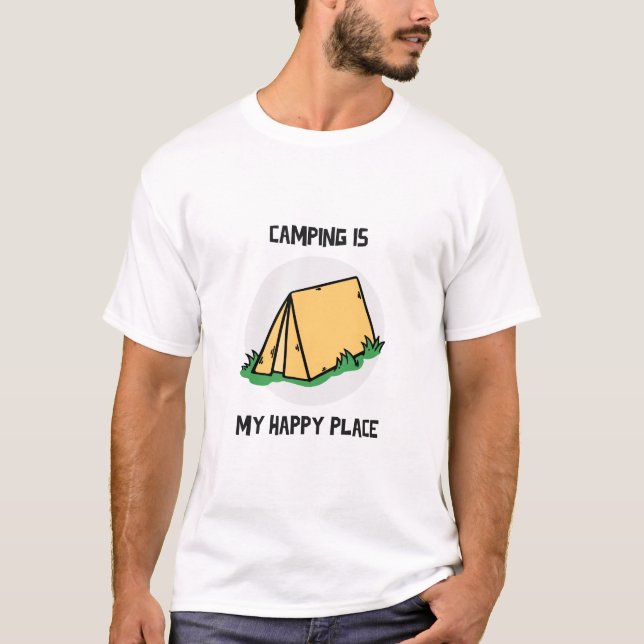 Camiseta Acampamento É Meu Lugar Feliz (Frente)