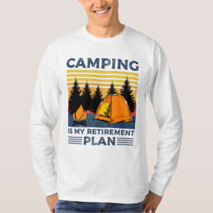 Camiseta Acampamento é meu plano de aposentadoria Engraçado