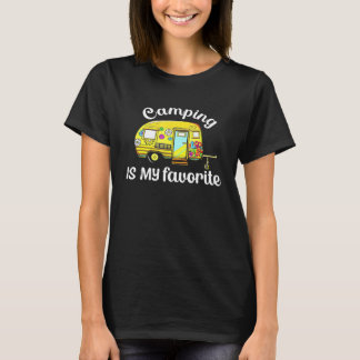 Camiseta Acampamento É Minha Estação Favorita Trailer Van C