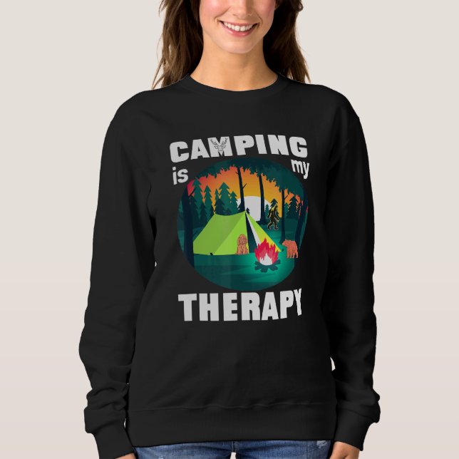 Camiseta Acampamento É Minha Terapia Rv Van Camping Dizendo (Frente)