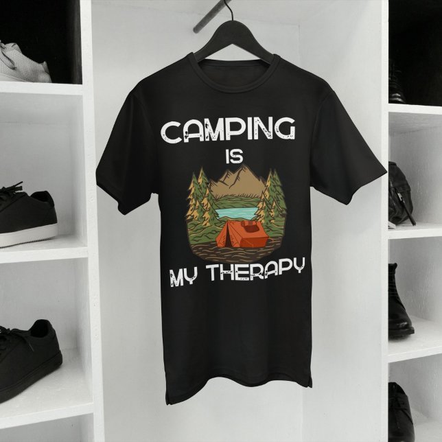 Camiseta Acampamento É O Meu Amante De Campos De Terapia (Criador carregado)