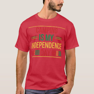Camiseta acampamento é o meu dia da independência estrelas
