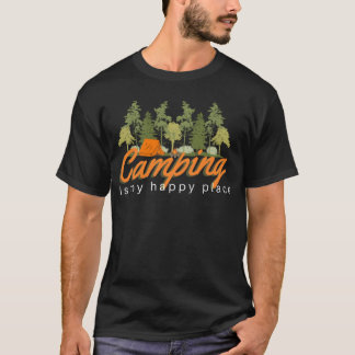 Camiseta Acampamento é o meu lugar feliz Presente para aman