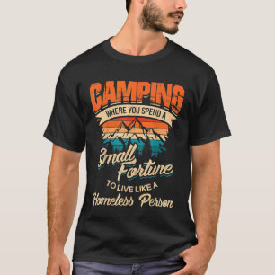 Camiseta Acampamento Engraçado Com Ditos Para Campos Homens