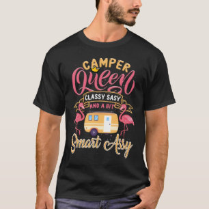 Camiseta Acampamento Engraçado da Camper Queen Classy Sassy