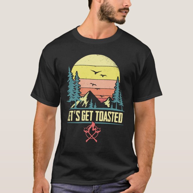 Camiseta Acampamento Engraçado de vamos Torrado de Campfire (Frente)