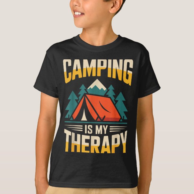 Camiseta Acampamento engraçado é minha terapia  (Frente)