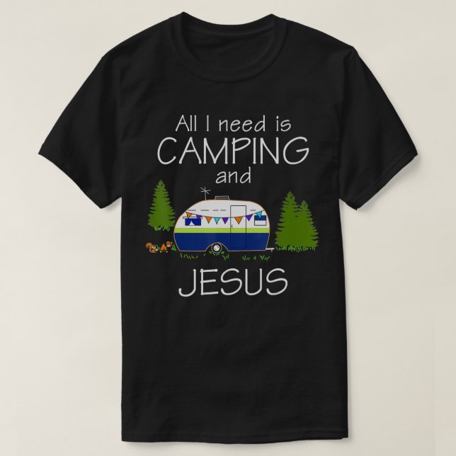 Camiseta Acampamento engraçado e Natal de Jesus (Frente do Design)