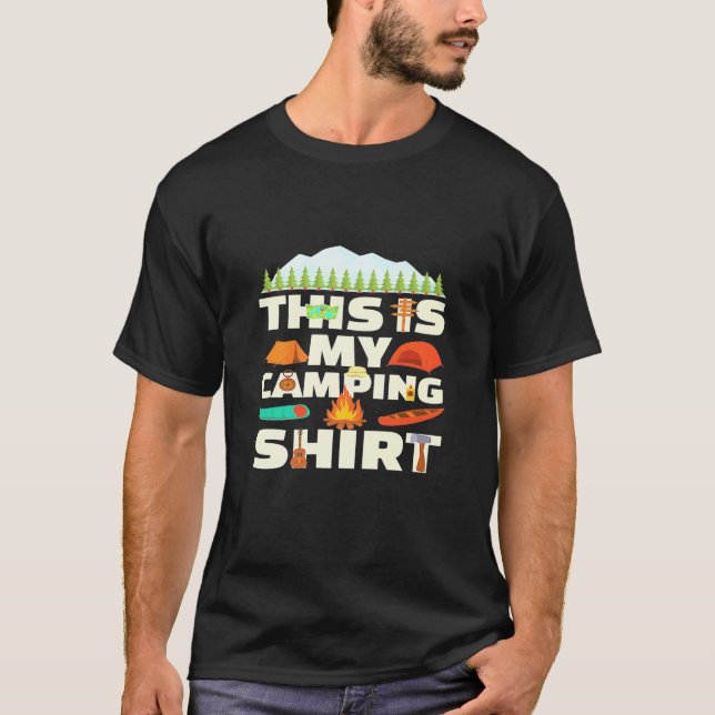 Camiseta Acampamento Engraçado Este É Meu Acampamento De Ac (Frente)