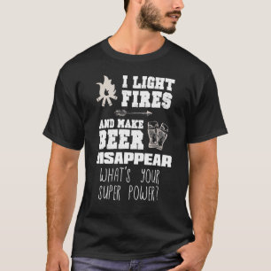 Camiseta Acampamento Engraçado Eu Acendi Incêndio E Torno A