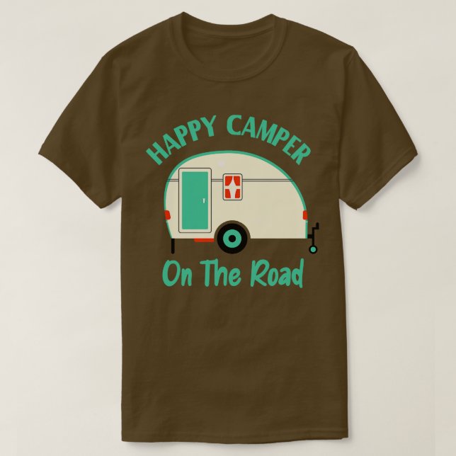 Camiseta Acampamento Engraçado Na Estrada (Frente do Design)