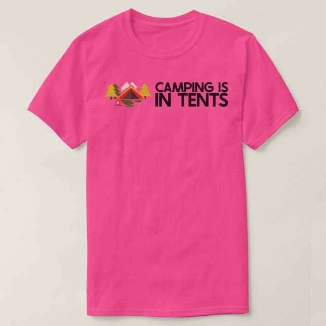 Camiseta Acampamento está em tendas 2 (Frente do Design)