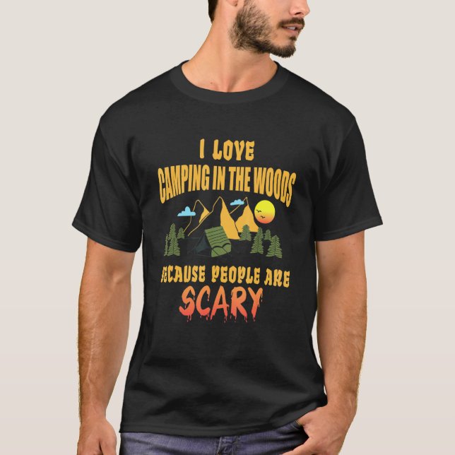 Camiseta Acampamento Eu Amo Acampar Nos Bosques As Pessoas  (Frente)