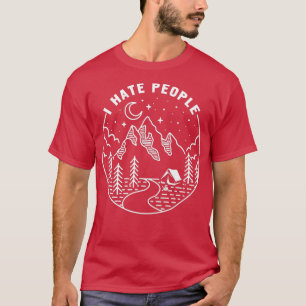 Camiseta Acampamento Eu Odeio Pessoas Montanhas Acampando A