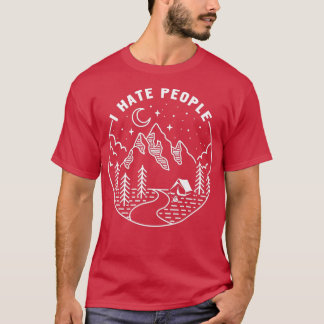 Camiseta Acampamento Eu Odeio Pessoas Montanhas Acampando A