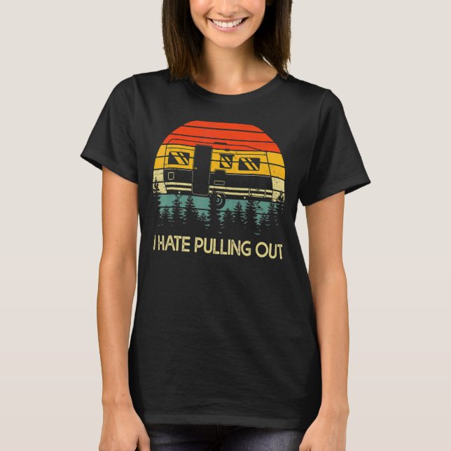 Camiseta Acampamento Eu Odeio Retirar Retro Viagem (Frente)