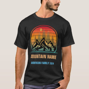 Camiseta Acampamento Familiar de Montanhas Personalizadas