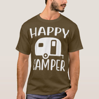 Camiseta Acampamento Feliz De Campanha E Caminho Ao Exterio
