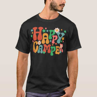 Camiseta Acampamento Feliz Retro Acampamento Viagem de Acam