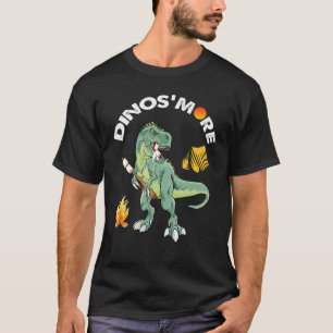 Camiseta Acampamento Fogo de Acampamento de Dinossauro Dino