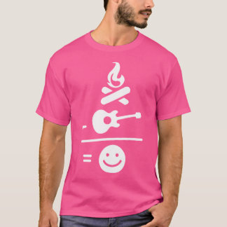 Camiseta Acampamento Fogo E Violão Me Faz Sorrir
