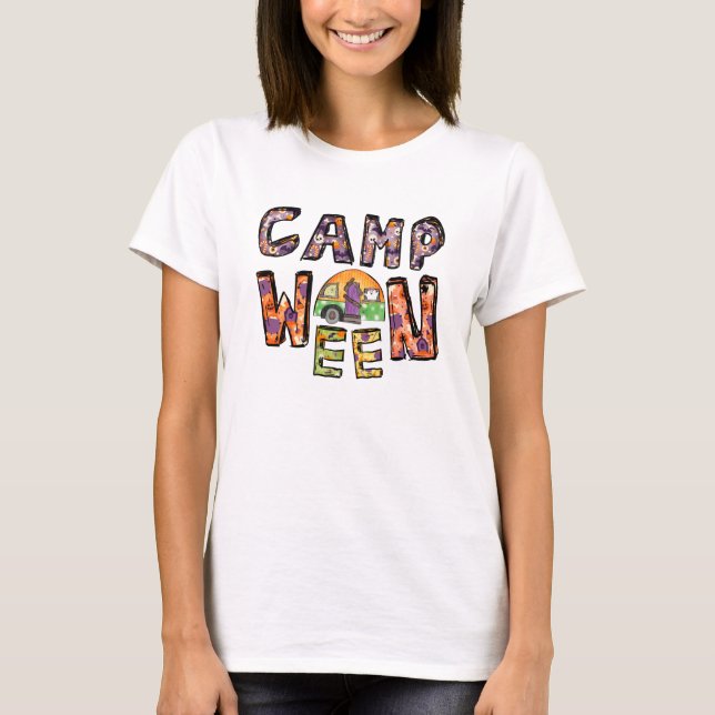 Camiseta Acampamento Halloween | Word Pun (Frente)