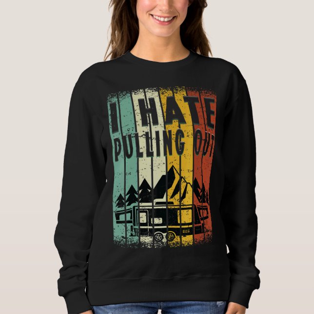 Camiseta Acampamento I Odeio Retrair Retro Viagem Trailer 8 (Frente)