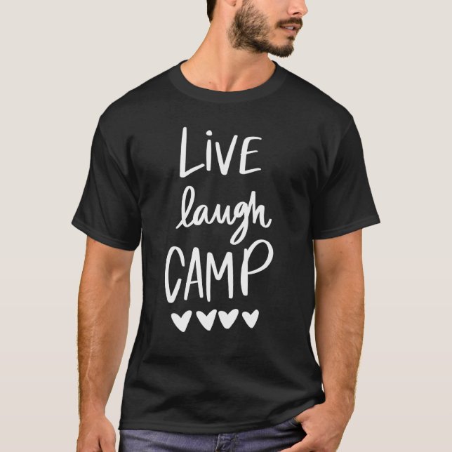 Camiseta Acampamento Life Happy Camper Camp Live Laugh (Frente)