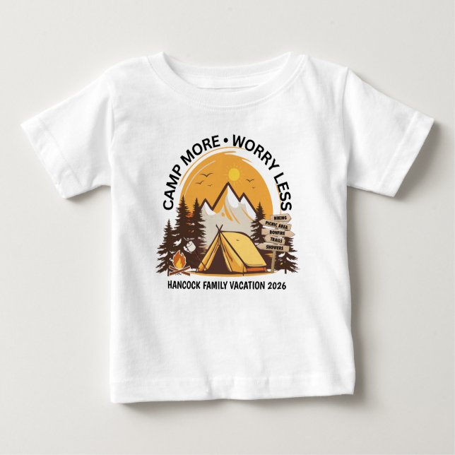 Camiseta Acampamento Mais Preocupado Menos Acampamento (Frente)