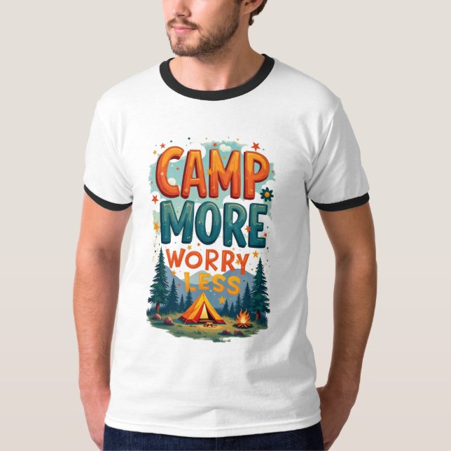 Camiseta Acampamento mais Preocupe-se menos (Frente)
