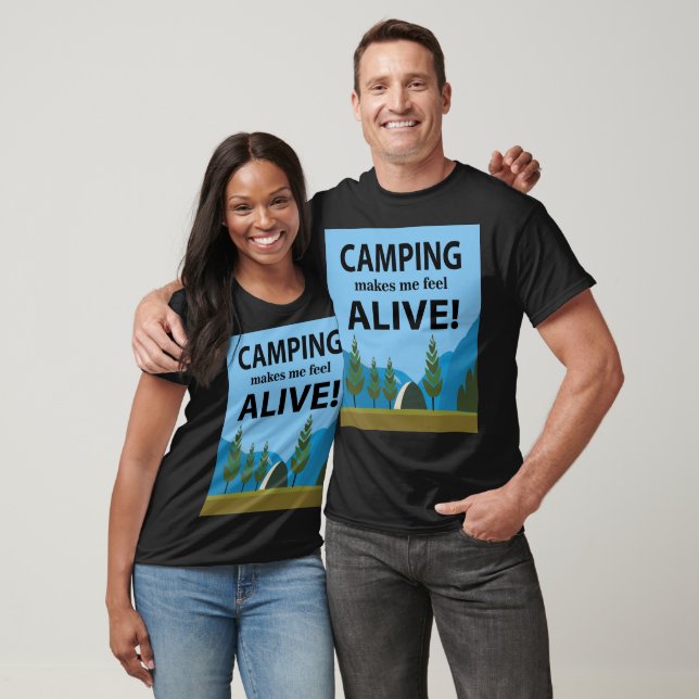 Camiseta Acampamento me faz sentir vivo acampando (Unissex)