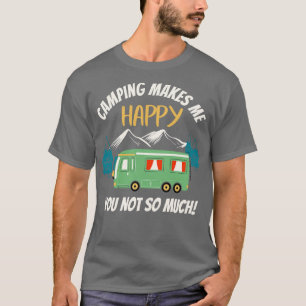 Camiseta Acampamento me torna feliz acampamento engraçado