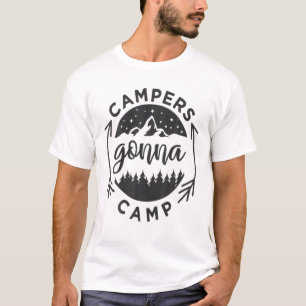Camiseta Acampamento, Meninos E Meninas Acampando Presente