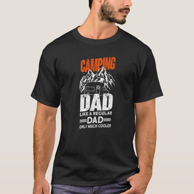 Camiseta Acampamento Mens Camping Pai Camper Caravan 5 (Frente)