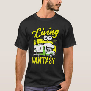 Camiseta Acampamento Motorhome Rv Vivendo Meu Camper Vantas
