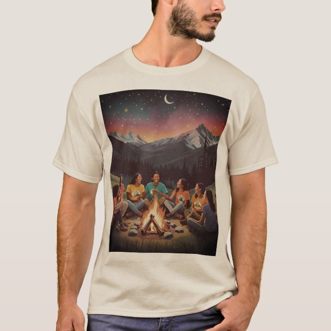 Camiseta acampamento na montanha (Frente)